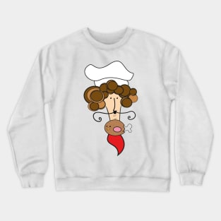 Chef with Fried Chicken Thigh Tie Crewneck Sweatshirt